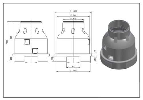 Szerelvényakna D1012x1300