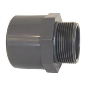 PVC nyomóidom egyenes 63mm x 2" külső menettel