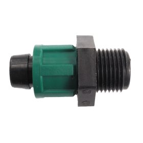   Tape csepegtető szalag indító 17mm x 3/4" külső menetes, zöld szorítógyűrűvel 6-8miles szalaghoz